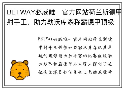 BETWAY必威唯一官方网站荷兰斯德甲射手王，助力勒沃库森称霸德甲顶级射手